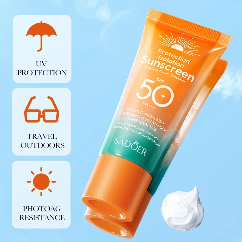 Spf 50+ Sunscreen for Face Protector Solar Skincare Dual Tube Multi Effect Pa+++ Facial Sunscreen Solar Blocker