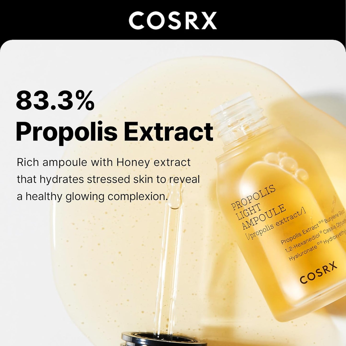 Glowing Honey Skin Duo- Propolis 73.5% Ampoule + Propolis 64.5% Cream, Ultimate Glow Boosting Set for Dry and Sensitive Skin, Honey Radiance, Korean Skin Care