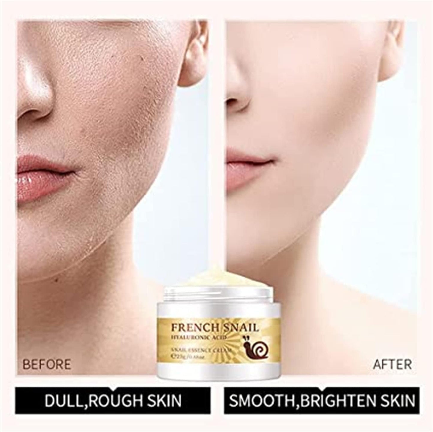 French Snail Repair Cream, Snail Essence Face Cream, Snail Extract Secretion Hyaluronic Acid Moisture Facial Cream, Improve Skin Nourishing Collagen Essence Cream, 25G (2Pcs)