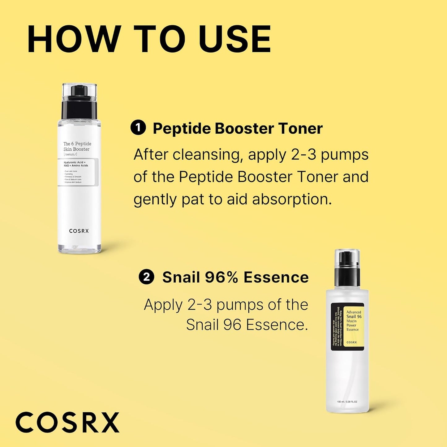 Snail Mucin 96% Peptide Booster Set - Amazon Exclusive - Korean Skin Care, Gift Sets, Skin Care Sets for Women, Advanced Snail Mucin Serum, Face Serum