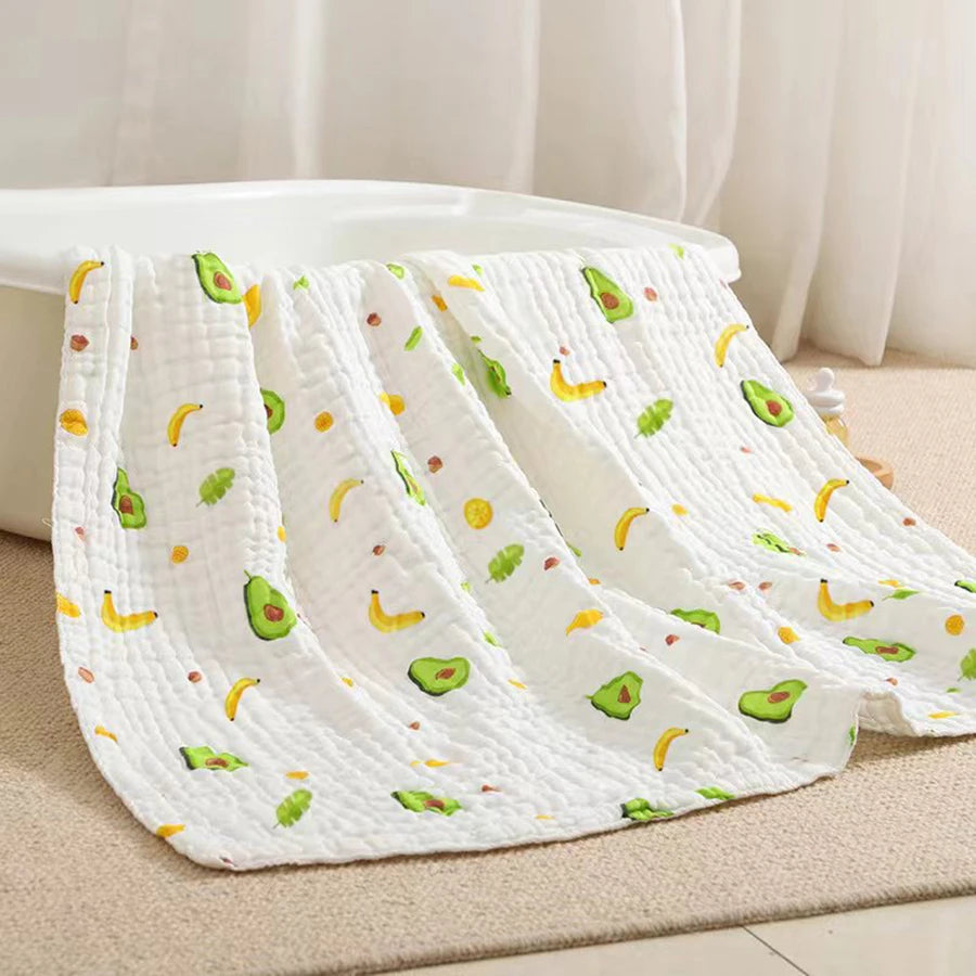 Baby Bath Towel Newborn Bathrobe Cotton Swaddle Blanket for Boy Girl 4-Layer Gauze Infant Washcloth Children'S Blanket