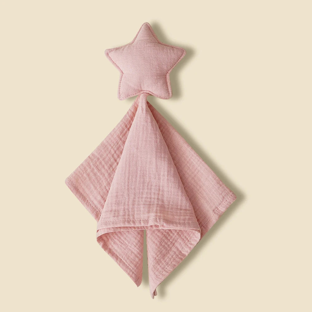 New Plain Colour Star&Moon Model 40*40CM Super Skin-Friendly Pure Cotton Baby Sleep Soothing Towel &Toy