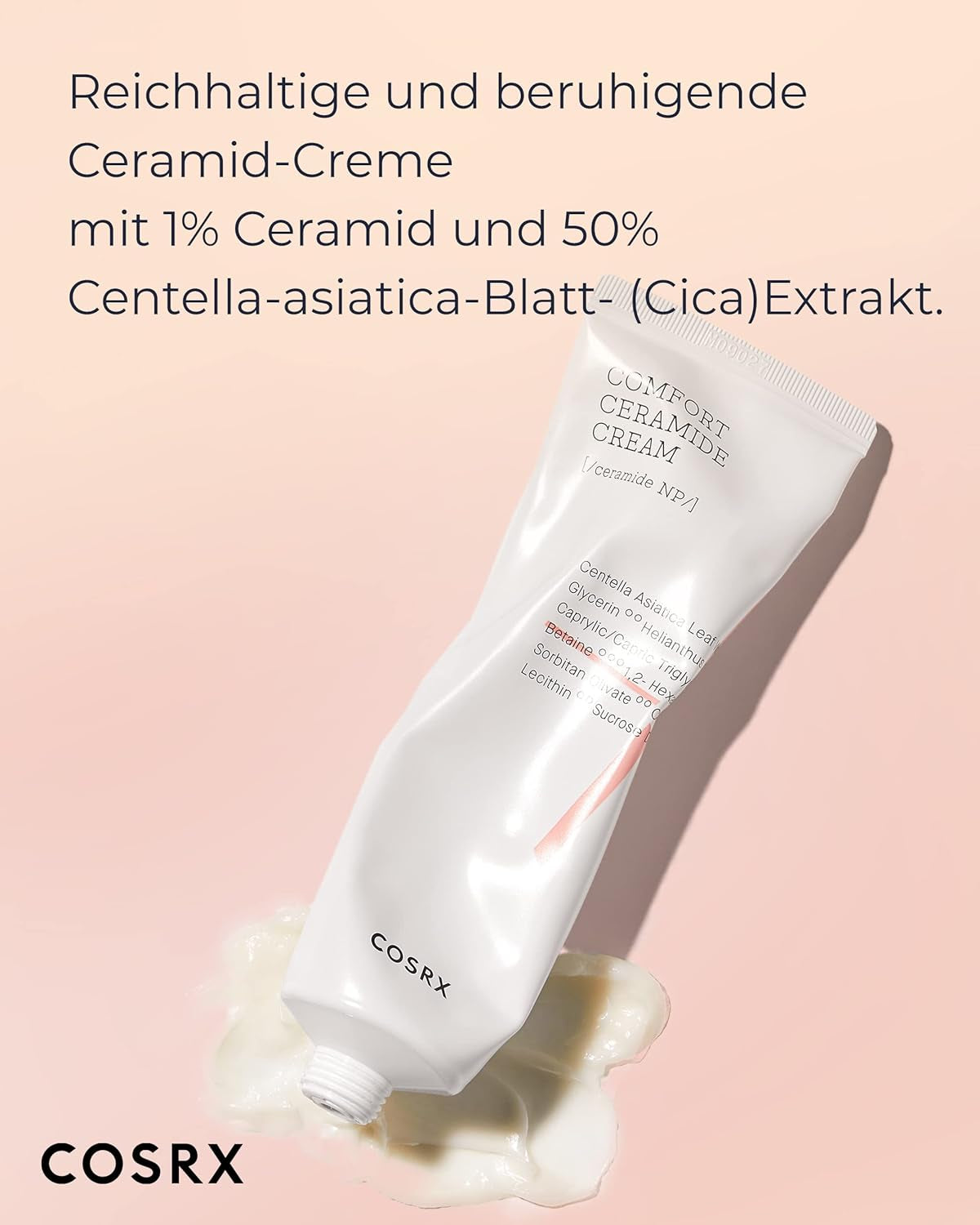COSRX Balancium Komfort Ceramid Creme, 2,82 Oz/80 G, 50% Centella Asiatica Beruhigende Und Langanhaltende Feuchtigkeitspflege Für Das Gesicht Bei Trockener Haut, Mattem Teint, Korean Skincare