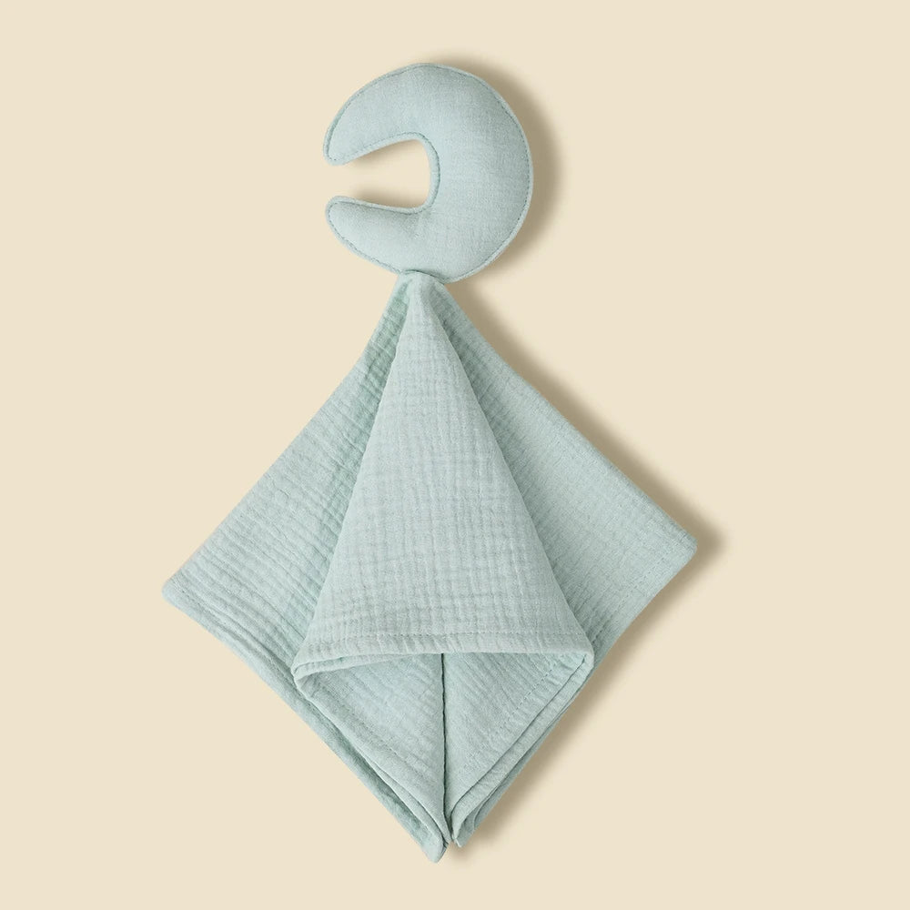 New Plain Colour Star&Moon Model 40*40CM Super Skin-Friendly Pure Cotton Baby Sleep Soothing Towel &Toy