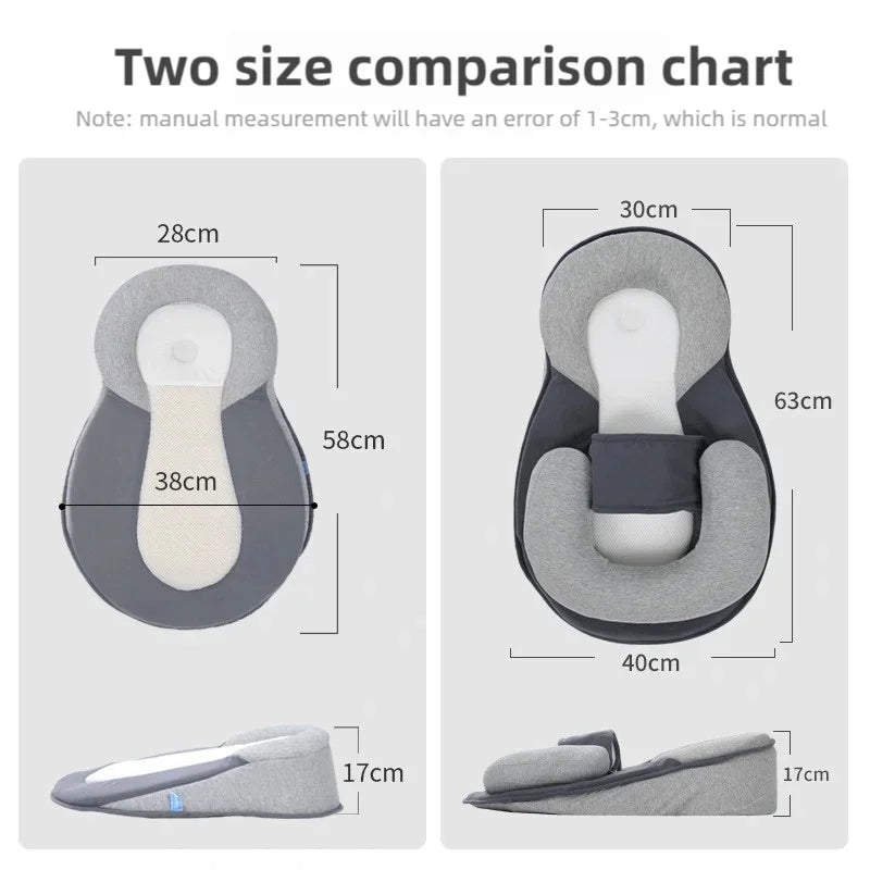 TINSOL New Baby Wedge Pillow for Newborns, Infant Feeding Support Nursing Anti-Reflux Pillow Reduces Spit-Up with Safety Straps