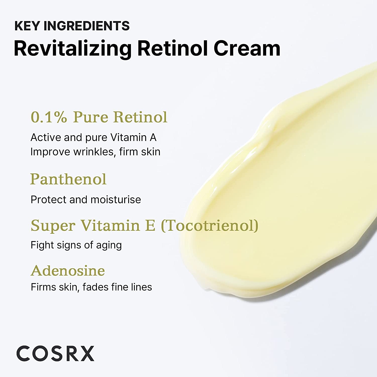 Retinol 0.1% Cream, 0.67 Oz, Crème Anti-Âge Pour Les Yeux Et Le Cou Avec Traitement Rétinoïde Pour Raffermir La Peau, Réduire Les Rides, Les Ridules Et Les Signes De Vieillissement