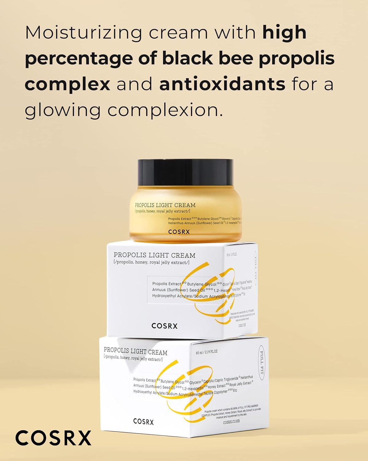 Glowing Honey Skin Duo- Propolis 73.5% Ampoule + Propolis 64.5% Cream, Ultimate Glow Boosting Set for Dry and Sensitive Skin, Honey Radiance, Korean Skin Care