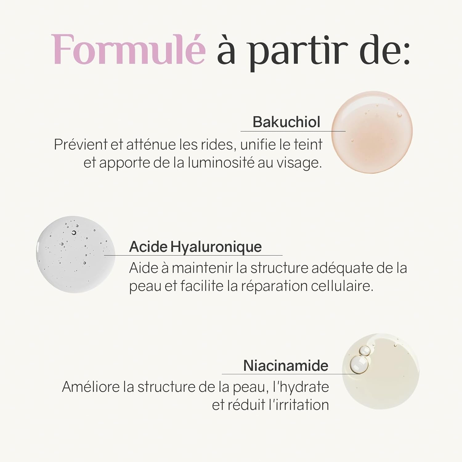 Sérum Visage Avec Bakuchiol, Le Rétinol Végétal. Serum anti Rides Concentré Pour Femmes, Améliore La Texture De La Peau. Avec De L’Acide Hyaluronique, Convient Aux Peaux Sensibles