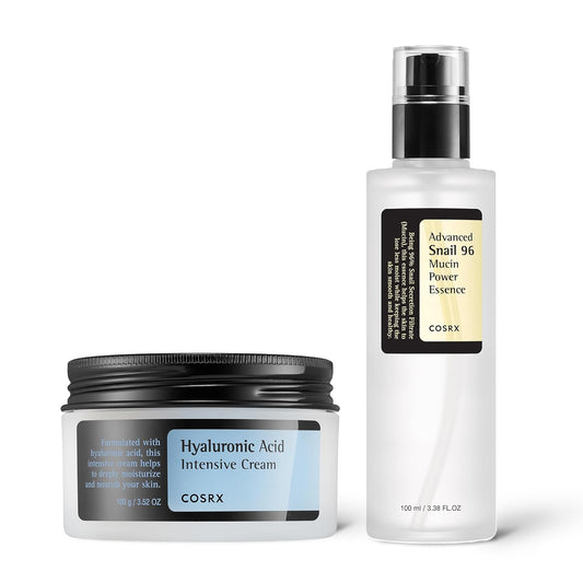 Ultimate Hydration Repair Duo - Hyaluronic Acid Intensive Cream + Snail Mucin 96% Essence, Long-Lasting Intense Hydration and Skin Repair Care