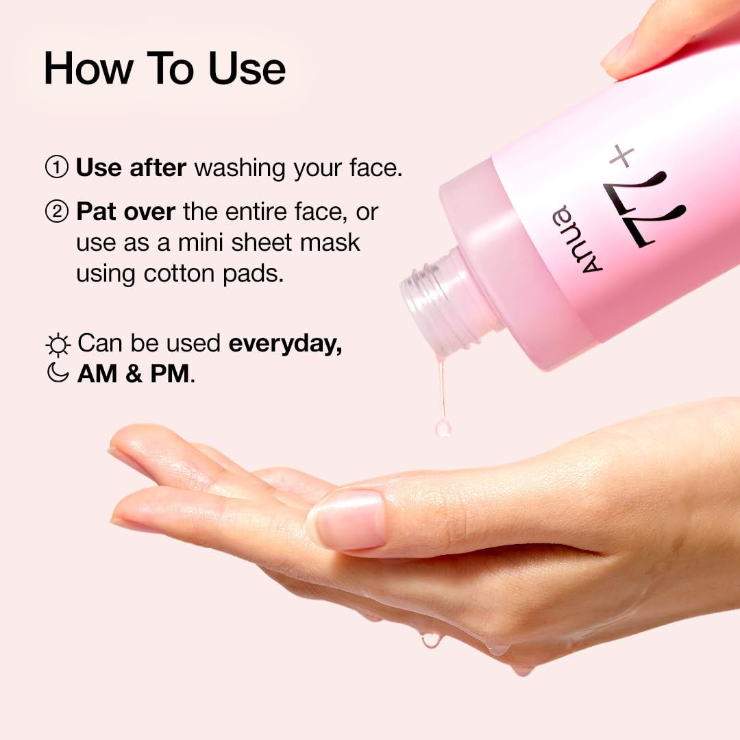 ANUA Peach 77 Niacin Essence Toner, Aufhellender Toner Für Das Gesicht, Niacinamid, Panthenol, Ceramide, Gesichtswasser Für Glashaut, Koreanische Hautpflege, 250 Ml/8,45 Fl.Oz.
