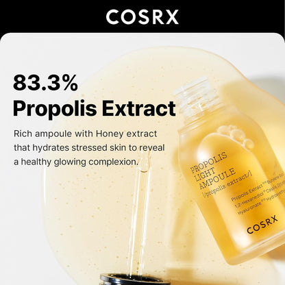 Glowing Honey Skin Duo- Propolis 73.5% Ampoule + Propolis 64.5% Cream, Ultimate Glow Boosting Set for Dry and Sensitive Skin, Honey Radiance, Korean Skin Care
