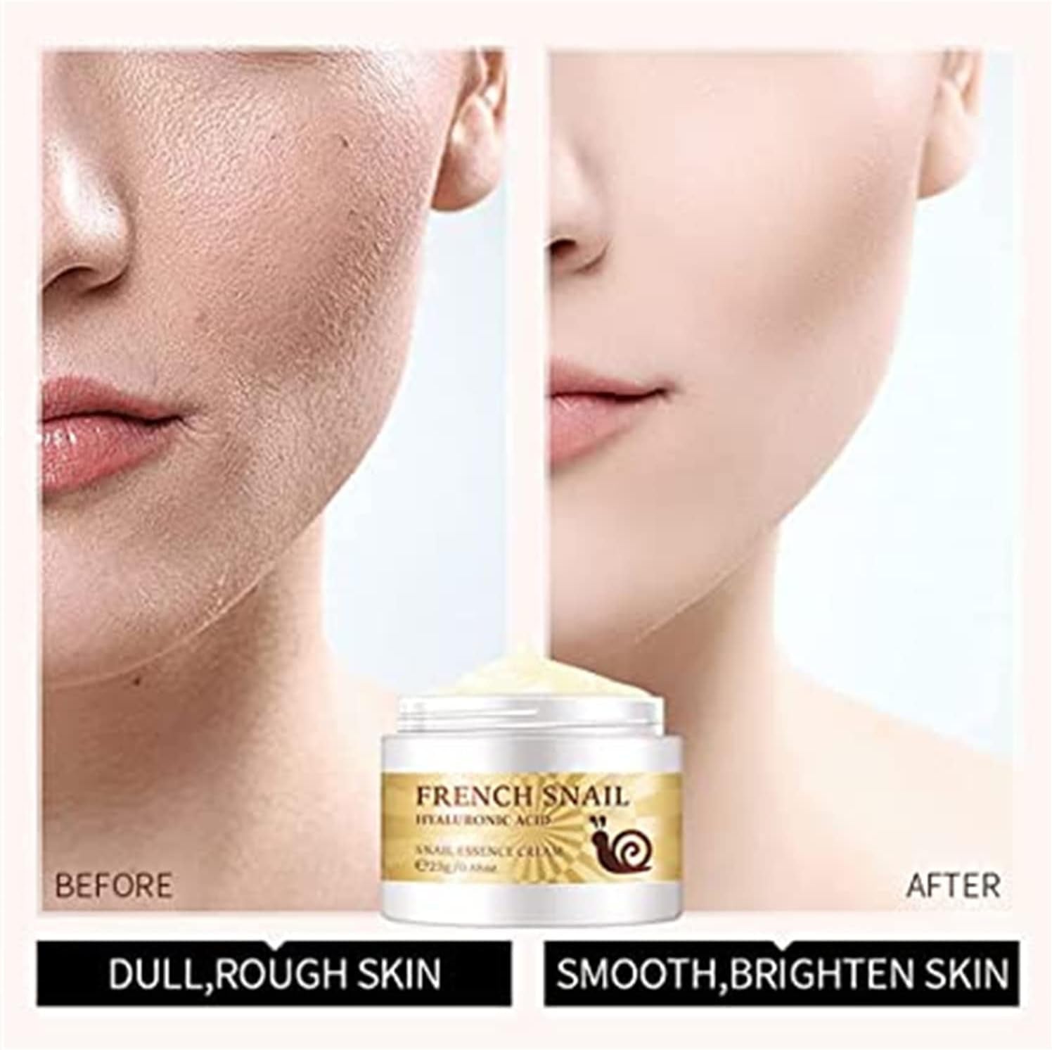 French Snail Repair Cream, Snail Essence Face Cream, Snail Extract Secretion Hyaluronic Acid Moisture Facial Cream, Improve Skin Nourishing Collagen Essence Cream, 25G (2Pcs)