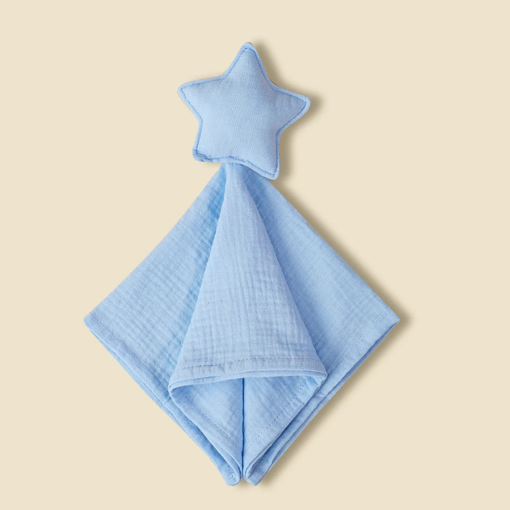 New Plain Colour Star&Moon Model 40*40CM Super Skin-Friendly Pure Cotton Baby Sleep Soothing Towel &Toy