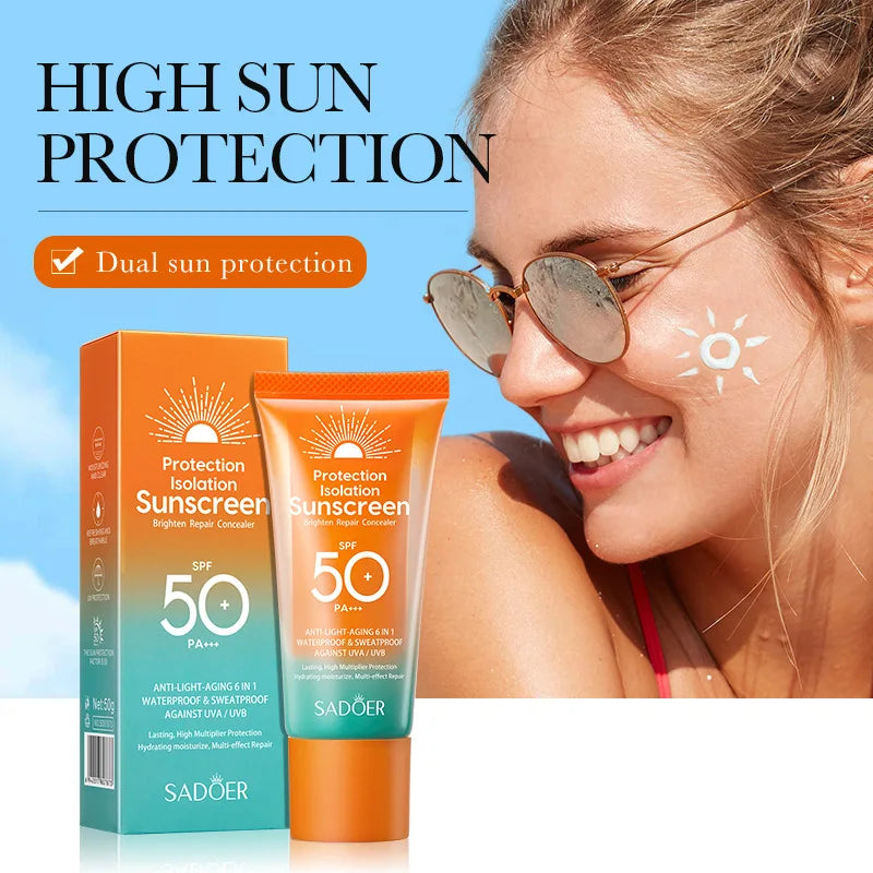 Spf 50+ Sunscreen for Face Protector Solar Skincare Dual Tube Multi Effect Pa+++ Facial Sunscreen Solar Blocker