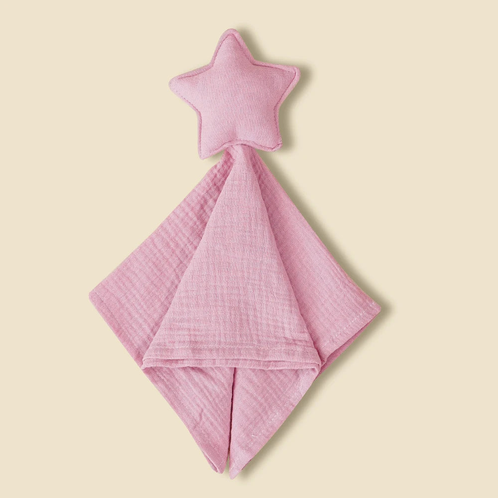 New Plain Colour Star&Moon Model 40*40CM Super Skin-Friendly Pure Cotton Baby Sleep Soothing Towel &Toy