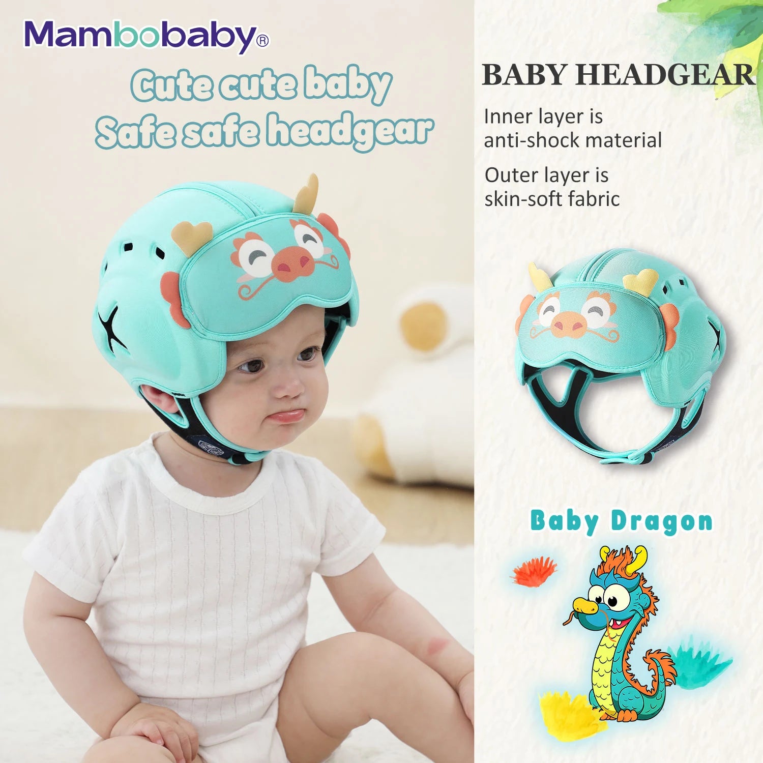 Safe Anti-Shock Baby Helmet Toddler Head Protector Headgear for Infant Learn Crawl, Walk Prevent Injury from Bump Fall