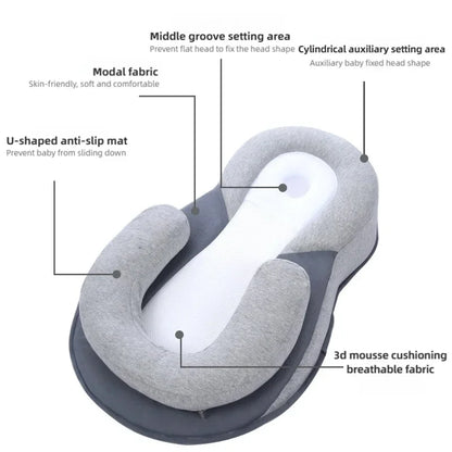 TINSOL New Baby Wedge Pillow for Newborns, Infant Feeding Support Nursing Anti-Reflux Pillow Reduces Spit-Up with Safety Straps