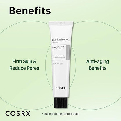 Retinol 0.1% Cream, 0.67 Oz, Crème Anti-Âge Pour Les Yeux Et Le Cou Avec Traitement Rétinoïde Pour Raffermir La Peau, Réduire Les Rides, Les Ridules Et Les Signes De Vieillissement