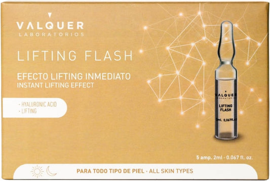 Flash De Levage Des Ampoules Faciales De . Sérum Visage. Effet Lifting Immédiat. Tous Types De Peau. Avec De L'Acide Hyaluronique. Anti-Rides - 5 Unités X 2 Ml