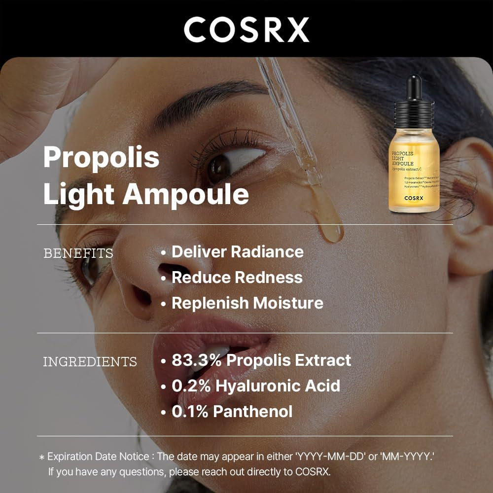 Glowing Honey Skin Duo- Propolis 73.5% Ampoule + Propolis 64.5% Cream, Ultimate Glow Boosting Set for Dry and Sensitive Skin, Honey Radiance, Korean Skin Care
