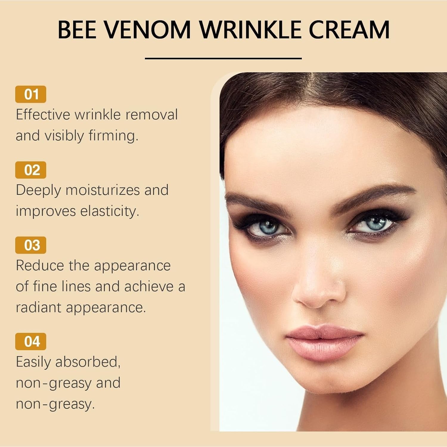 2025 Bienengift Anti-Falten-Creme, Neuer Bienengift-Faltenentfernungscreme, Anti-Falten-Feuchtigkeitscreme Für Gesicht Und Hals, Bee Venom Anti-Falten-Creme Für Alle Hauttypen (3)
