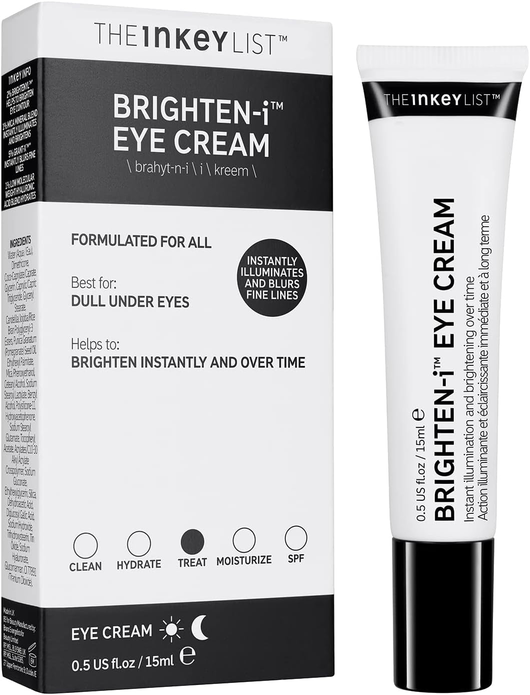 The INKEY List Brighten-I Eye Cream Éclaircit Instantanément Les Cernes Sous Les Yeux 15 Ml
