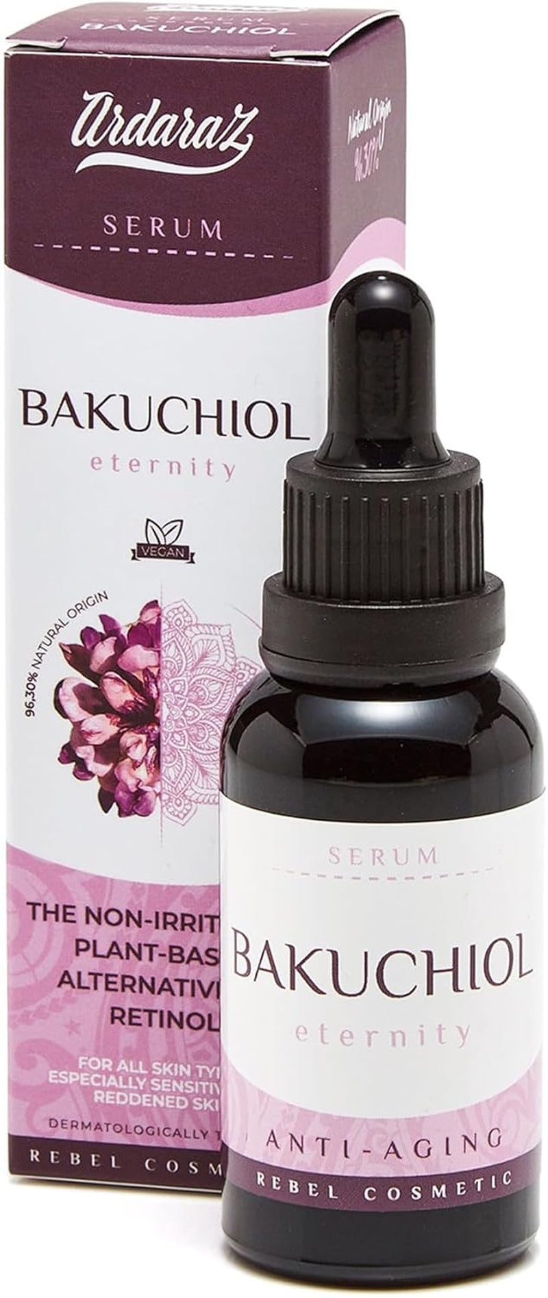 Sérum Visage Avec Bakuchiol, Le Rétinol Végétal. Serum anti Rides Concentré Pour Femmes, Améliore La Texture De La Peau. Avec De L’Acide Hyaluronique, Convient Aux Peaux Sensibles