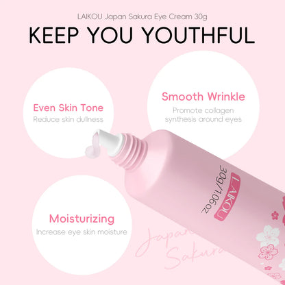 Japan Sakura Eye Cream 30G anti Aging Dark Circle Removal Moisturizing Wrinkle Reduction Eye Treatment for Women Men Cosmetics