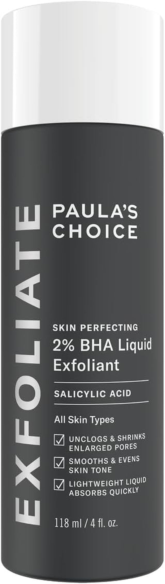 SKIN PERFECTING 2% BHA Esfoliante Liquido - Peeling Viso Con Acido Salicilico - Combatte Imperfezioni, Punti Neri & Brufoli - Ridurre I Pori - Pelli Miste O Grasse - 118 Ml