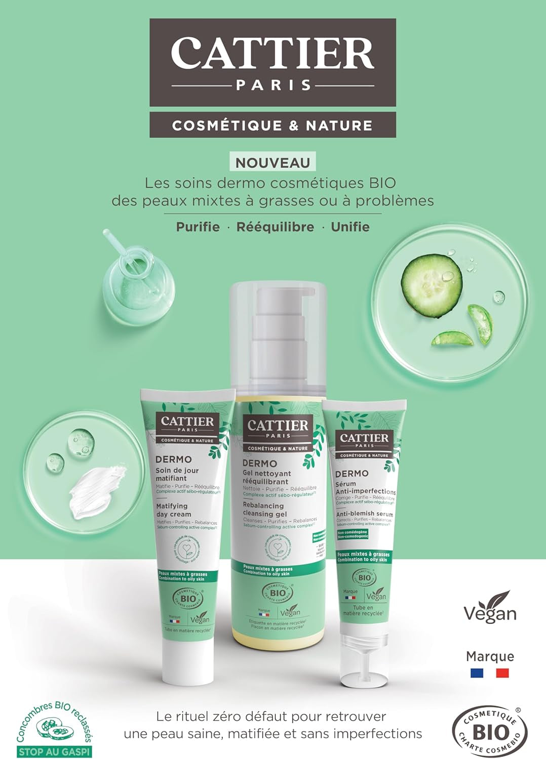 Gel Nettoyant Rééquilibrant BIO - Peaux Mixtes À Grasses - 200Ml