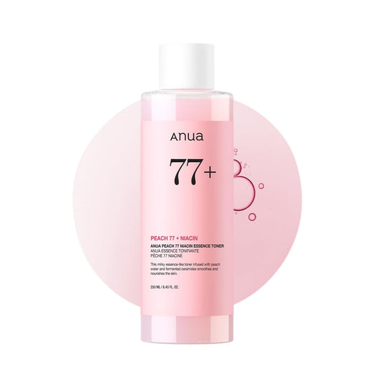 ANUA Peach 77 Niacin Essence Toner, Aufhellender Toner Für Das Gesicht, Niacinamid, Panthenol, Ceramide, Gesichtswasser Für Glashaut, Koreanische Hautpflege, 250 Ml/8,45 Fl.Oz.