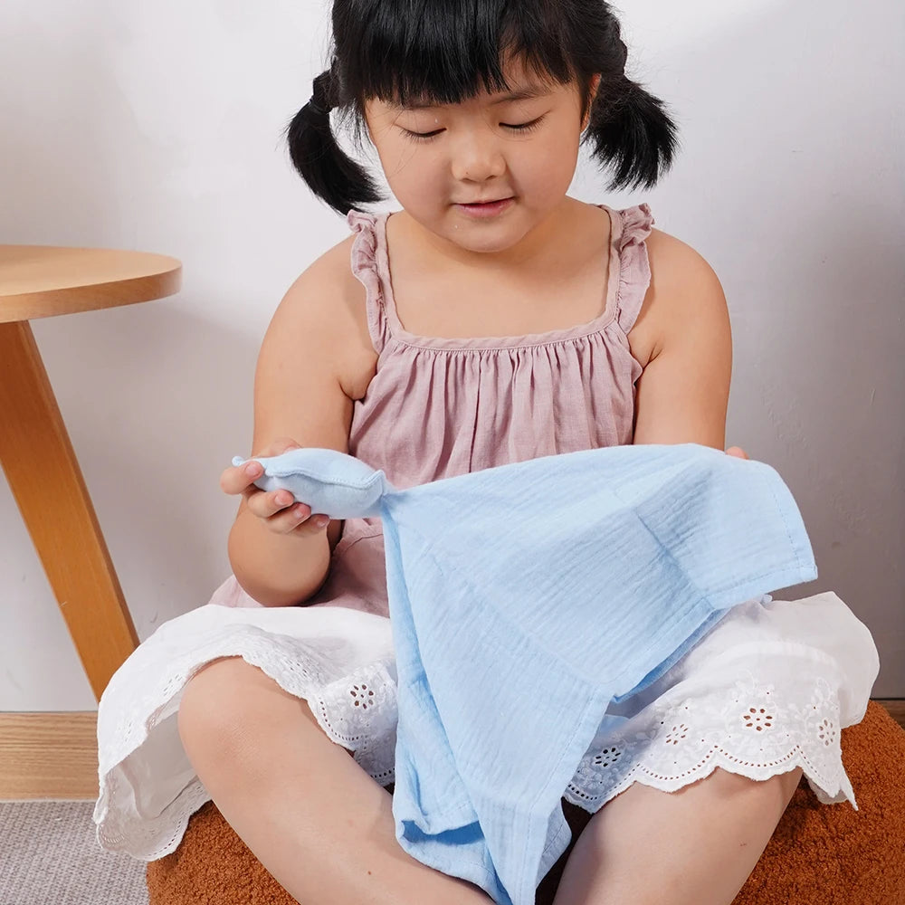 New Plain Colour Star&Moon Model 40*40CM Super Skin-Friendly Pure Cotton Baby Sleep Soothing Towel &Toy