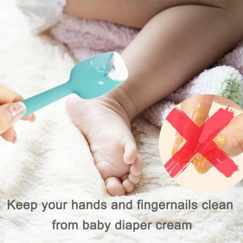 Baby Diaper Cream Applicator Silicone Scraper Scraper Butt Spatula Applicator with Suction Cup Silicone Applicator Care Tool