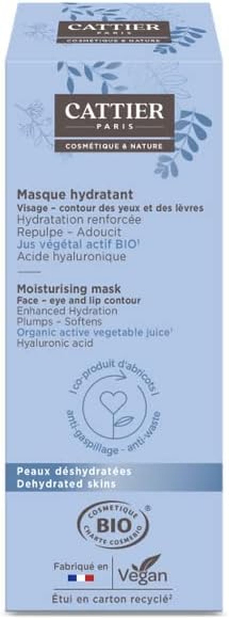 Masque Hydratant Peaux Déshydratées Bio 50 Ml