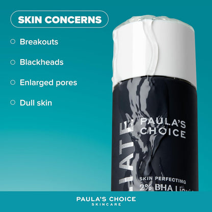 SKIN PERFECTING 2% BHA Esfoliante Liquido - Peeling Viso Con Acido Salicilico - Combatte Imperfezioni, Punti Neri & Brufoli - Ridurre I Pori - Pelli Miste O Grasse - 118 Ml