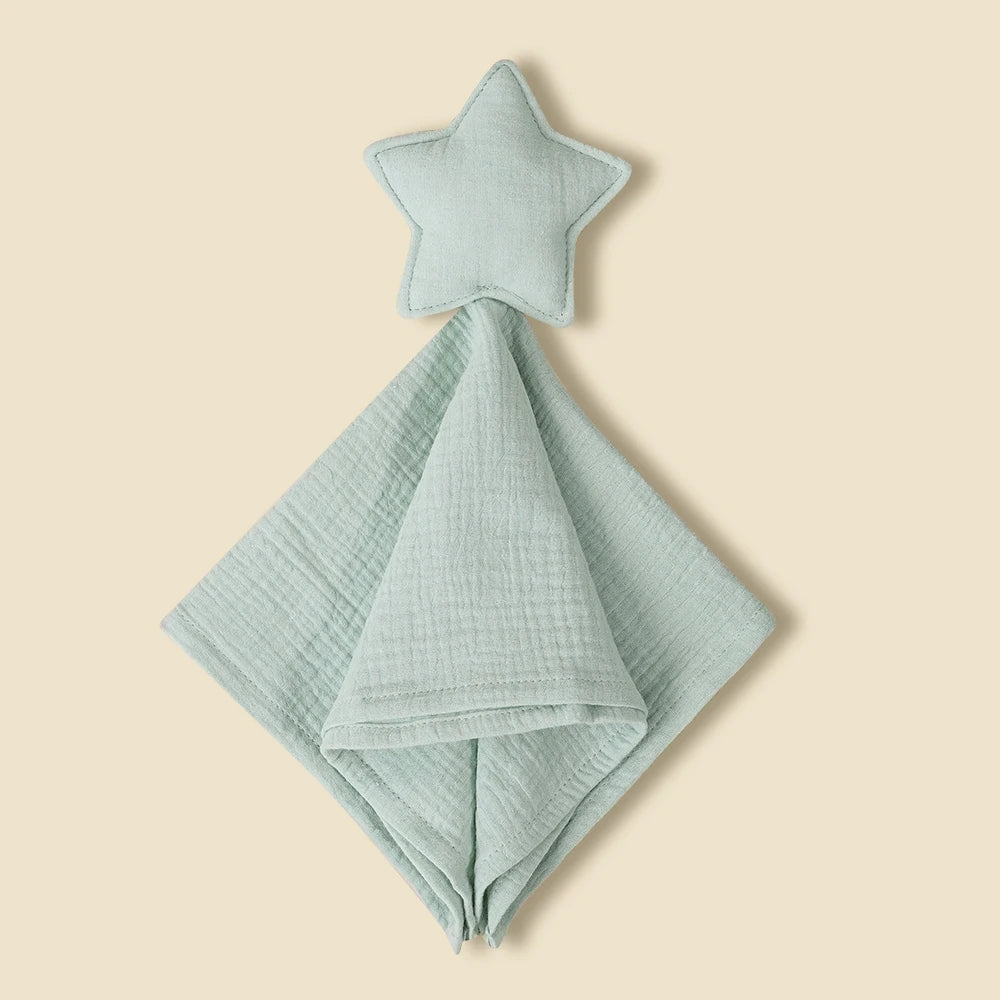 New Plain Colour Star&Moon Model 40*40CM Super Skin-Friendly Pure Cotton Baby Sleep Soothing Towel &Toy