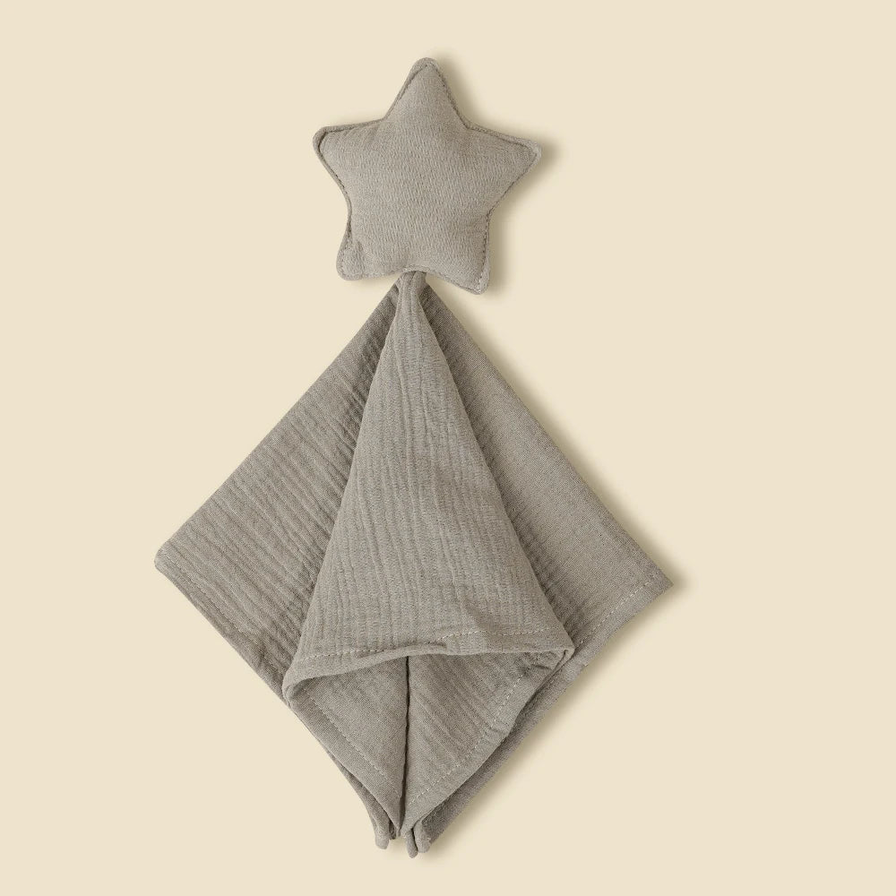 New Plain Colour Star&Moon Model 40*40CM Super Skin-Friendly Pure Cotton Baby Sleep Soothing Towel &Toy