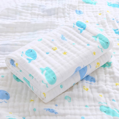 Baby Bath Towel Newborn Bathrobe Cotton Swaddle Blanket for Boy Girl 4-Layer Gauze Infant Washcloth Children'S Blanket