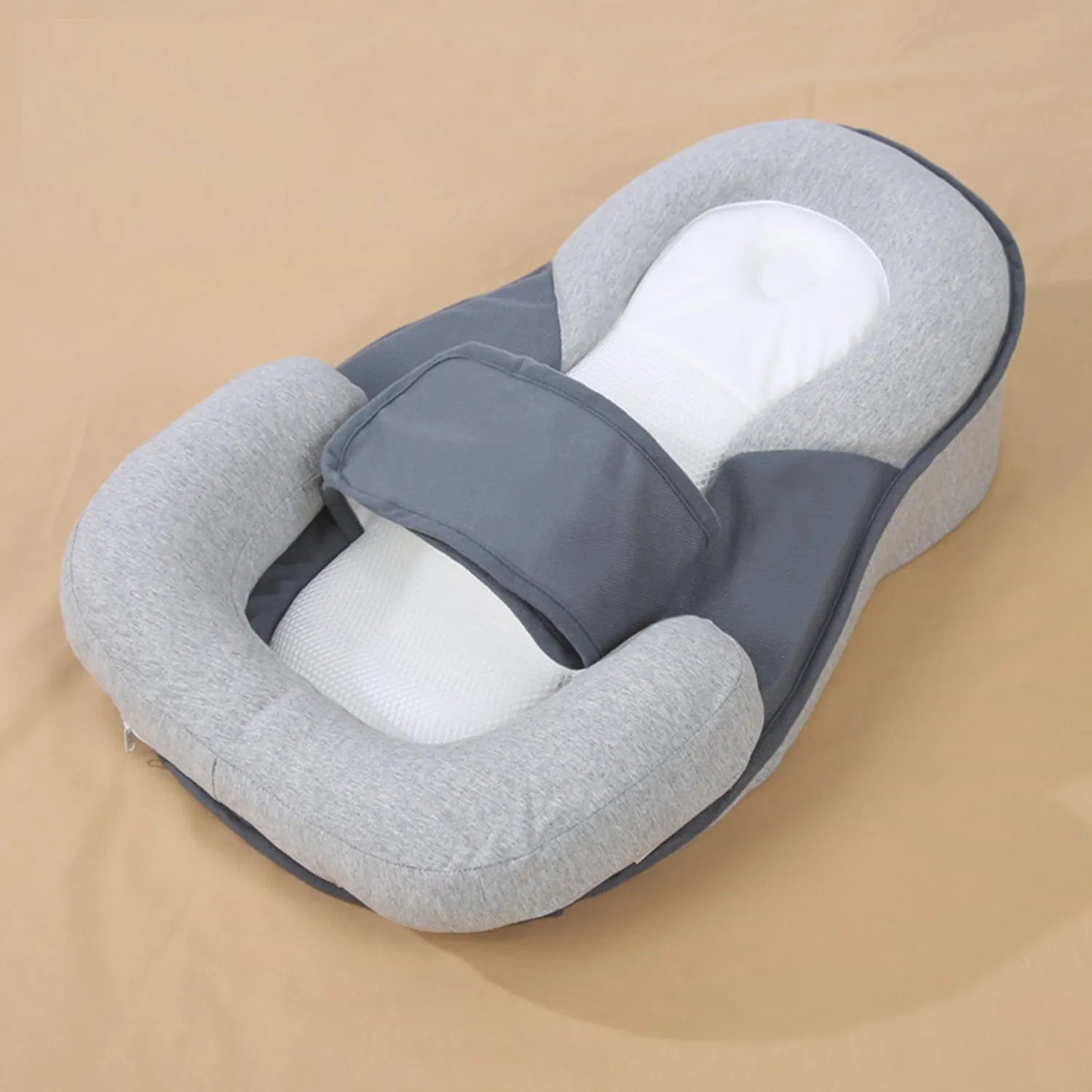 TINSOL New Baby Wedge Pillow for Newborns, Infant Feeding Support Nursing Anti-Reflux Pillow Reduces Spit-Up with Safety Straps