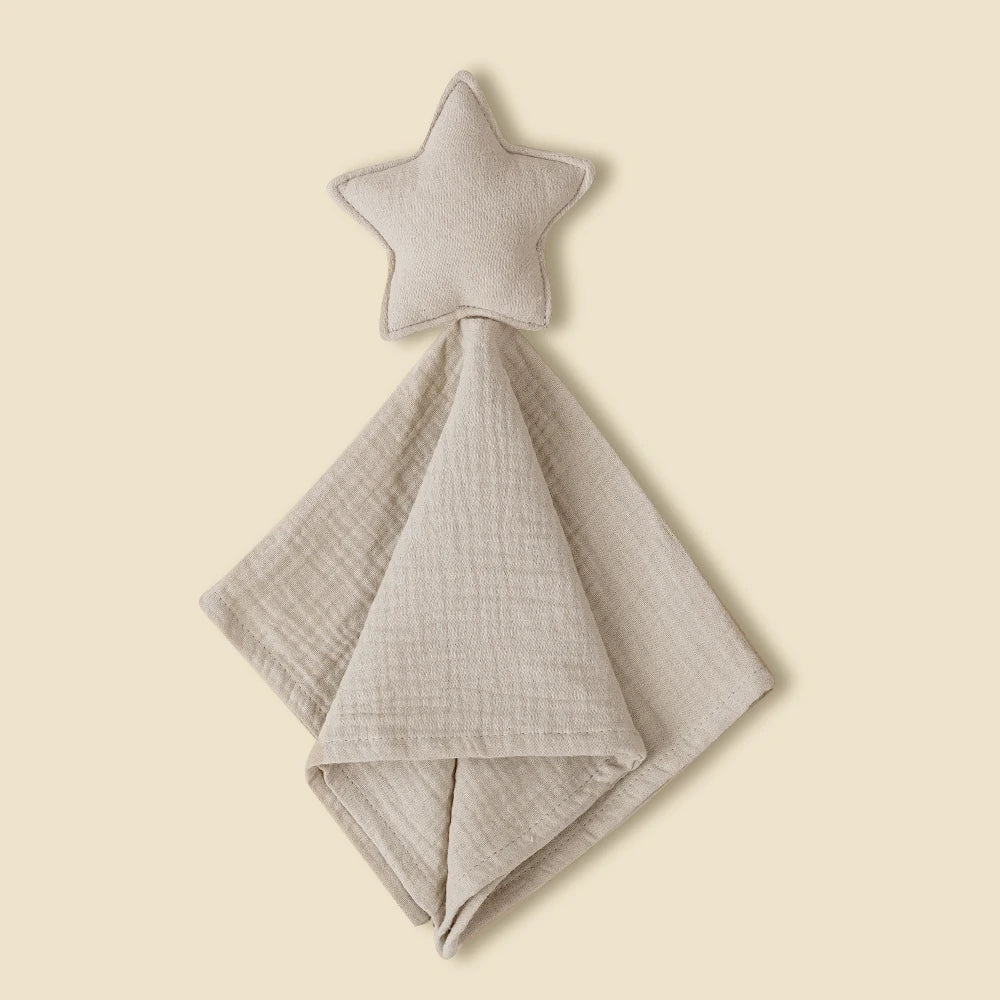 New Plain Colour Star&Moon Model 40*40CM Super Skin-Friendly Pure Cotton Baby Sleep Soothing Towel &Toy